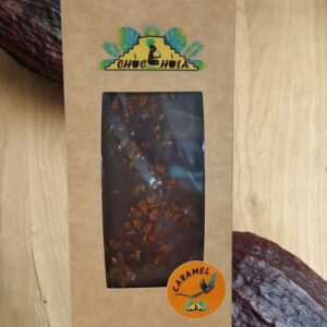 Tablette Chocolat BIO Coeur Fondant Caramel et éclats de Caramel